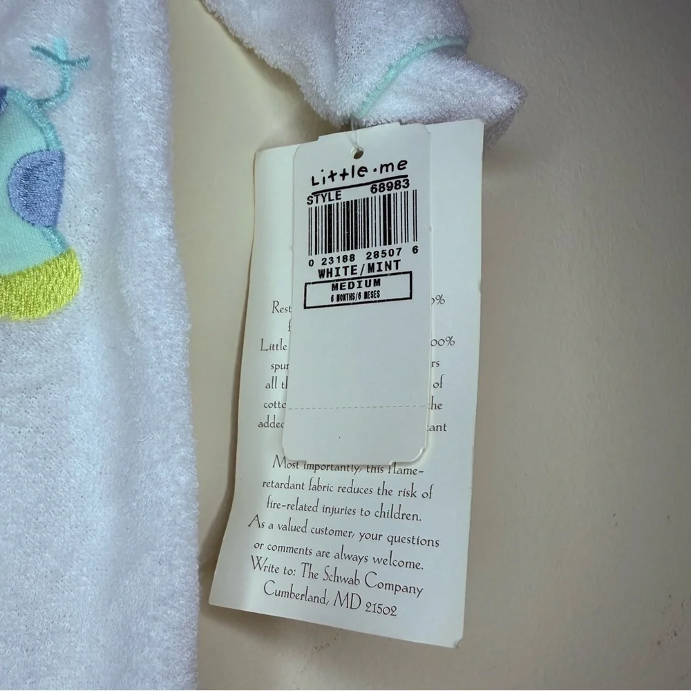 NWT VTG LITTLE ME Deadstock Embroidered Giraffe Snaps Sleeper Footie Pajamas